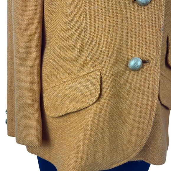 Bernhard Altmann Women’s Mustard Wool Vintage Blazer Button Closure Pockets - Picture 5 of 9
